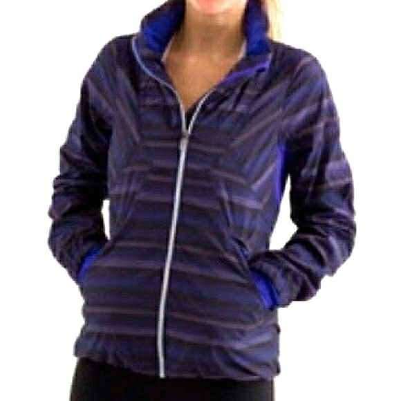 lululemon athletica Jackets & Blazers - Lululemon Brand Run Hustle Stripe Jacket